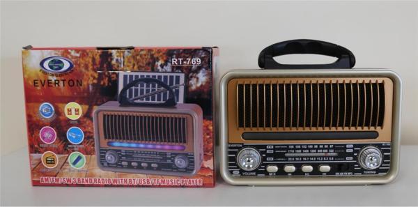 Everton Rt-769  Bluetooth Fm-Usb-Tf-Aux  Şarjlı Nostaljik Radyo - Image 1