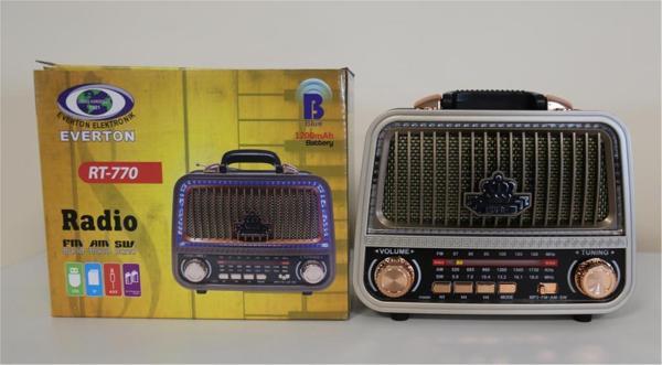 Everton Rt-770  Bluetooth Fm-Usb-Tf-Aux  Şarjlı Nostaljik Radyo - Image 1