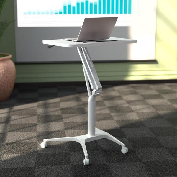 Karr Office D-Flex Mobil Yükseklik Ayarlı Masa - Beyaz Ayak - Image 1