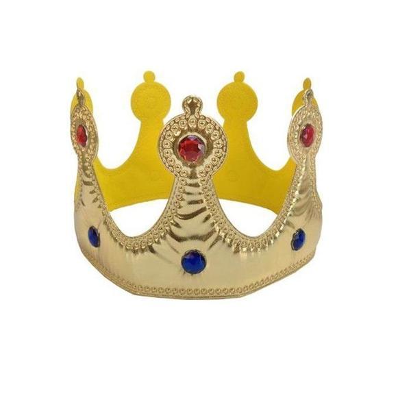 TAŞLI GOLD KRAL TACI GOLD SÜNNET TACI GOLD DOĞÜM GÜNÜ PARTİ TACI YUMUŞAK MODEL KOSTÜM AKSESUARLARI - Image 1