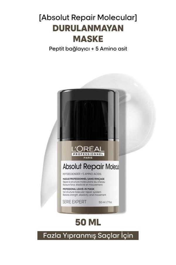 Loreal Professionnel Absolut Repair Molecular Leave-In Durulanmayan Maske 50 ml - Image 1