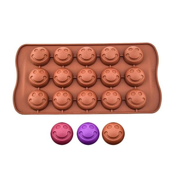 Silikon Kalıp Çikolata Ve Buz Gülen Yüz Emoji Şeker Hamuru Kek Kalıbı 15 Li - Image 1