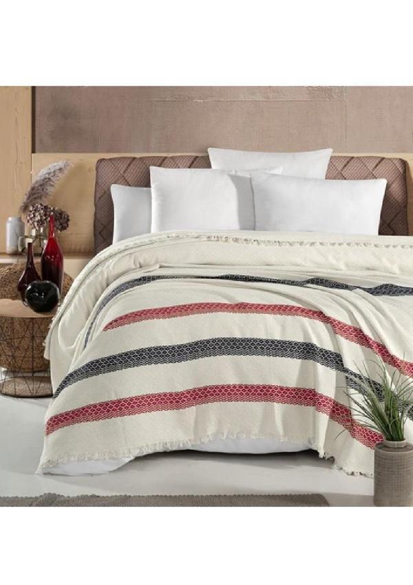 Schafer Home Wave 200x230 Çift Kişilik Pike-Ekru/Lacivert - Image 1