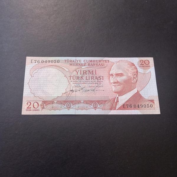 Escoines Koleksiyon 3996367e8606b81654 E76 049050 CA 6Emisyon 20Turk Lirası eski kağıt para - Image 1