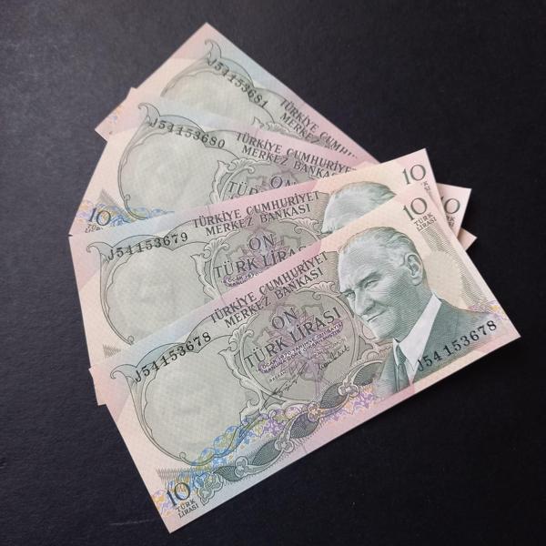Escoines Koleksiyon 3996367e88017ce5d4 J54 seri takipli 6.Emisyon 2.Tertip 10Türk Lira J54 ÇİL para - Image 1