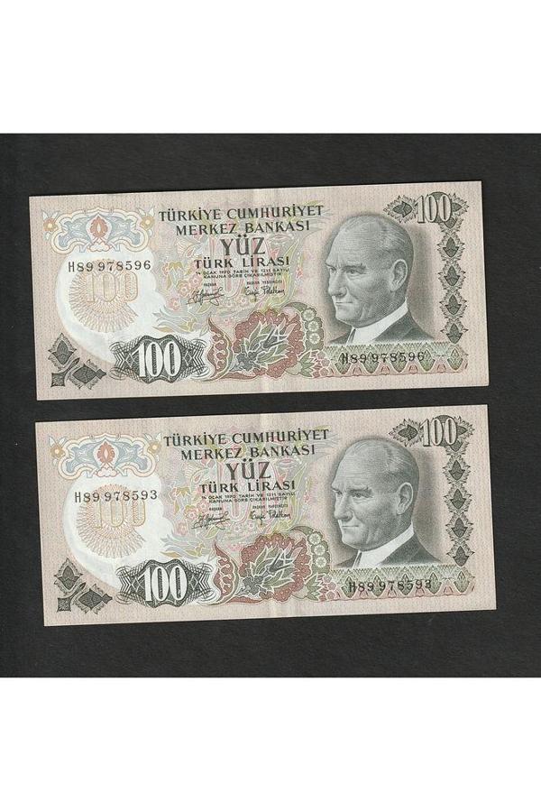 Escoines Koleksiyon 3996367e87cf88724e 6. Emisyon 100 Türk Lırası ça/çil H89 Eski kağıt para - Image 1