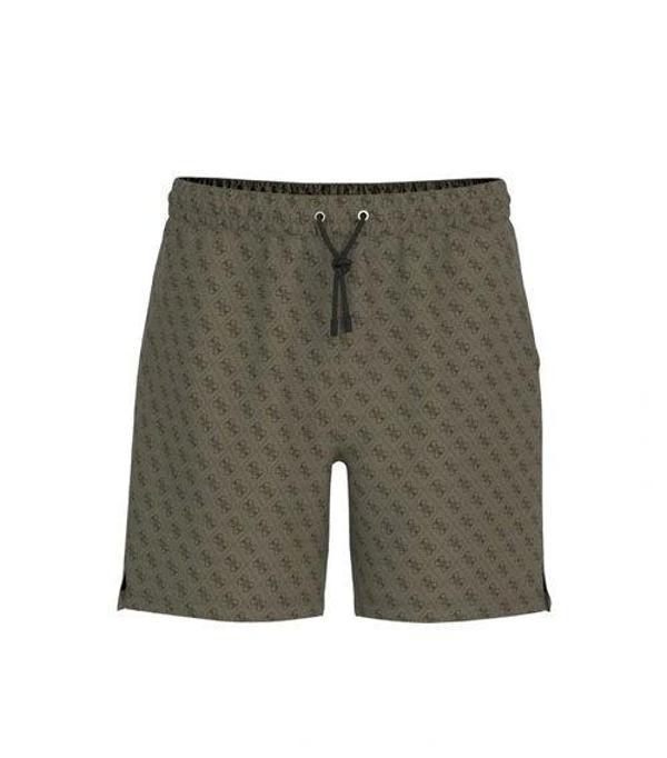 Guess Erkek Wild Palmiye Desenli Orta Boy Mayo Şort - Image 1