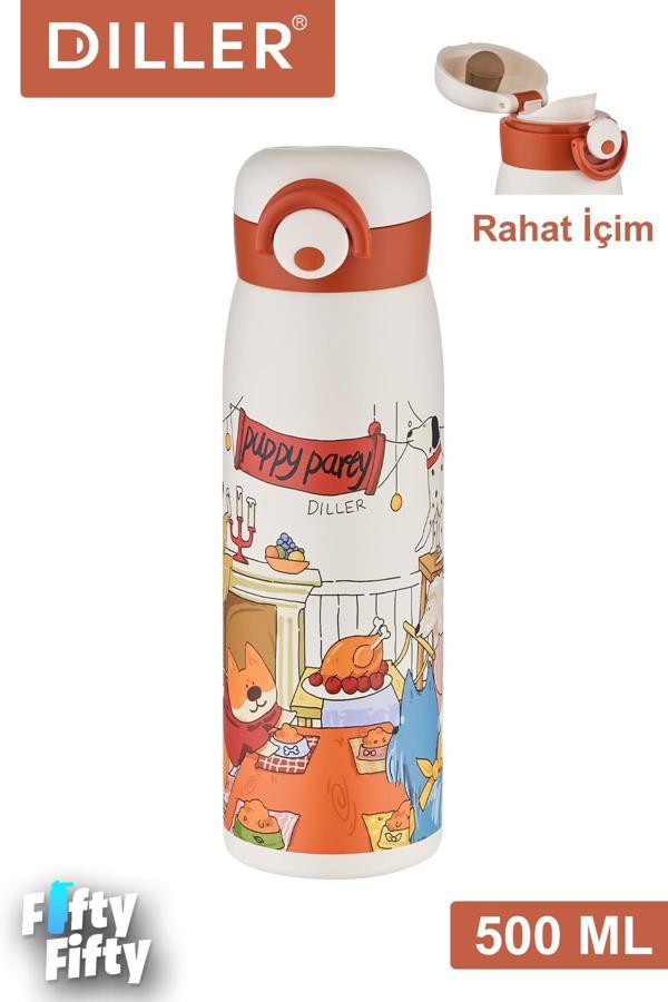 DILLER 500 ML Rahat İçim Paslanmaz Çelik Termos Kilitli Kapak Çelik Süzgeçli -FFDILLERD9214 - Image 1