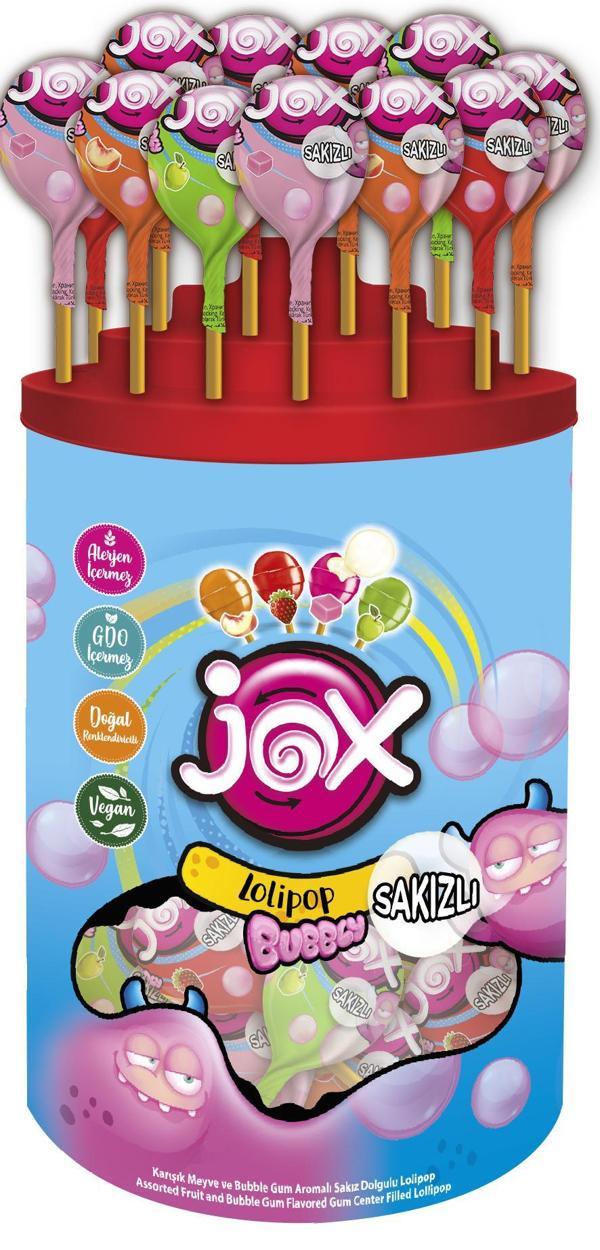 Bubbly - Çilek, Şeftali, Bubble Gum, Elma Aromalı Sakız Dolgulu Lolipop (13 g x 110 Adet/1 Paket) - Image 1