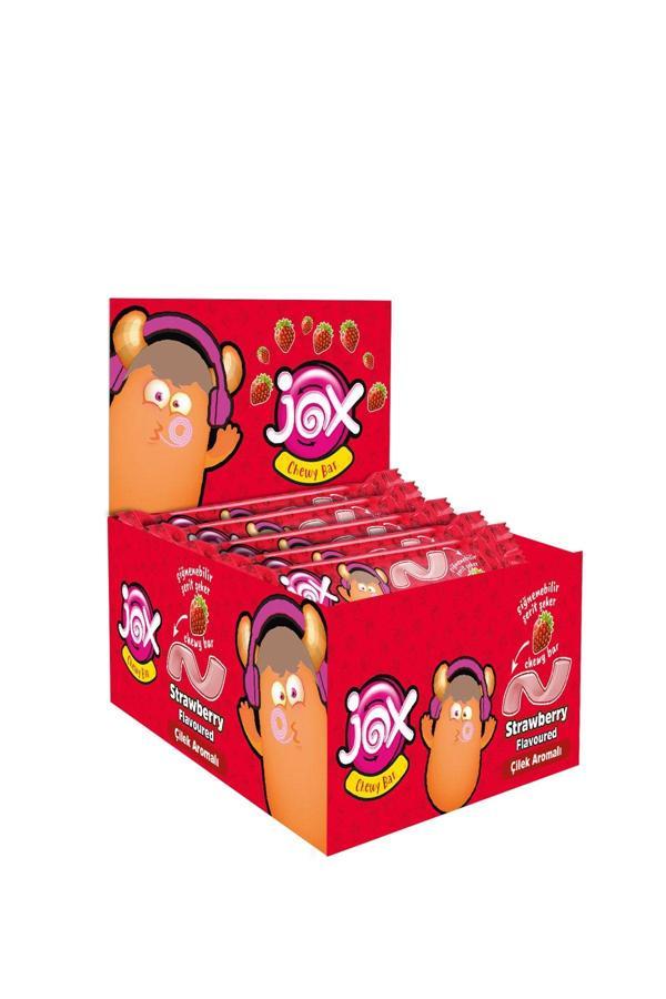Jox Çilek Aromalı Yumuşak Şerit Şekerleme 7 Gr X 60 Adet/1 Kutu - Image 1