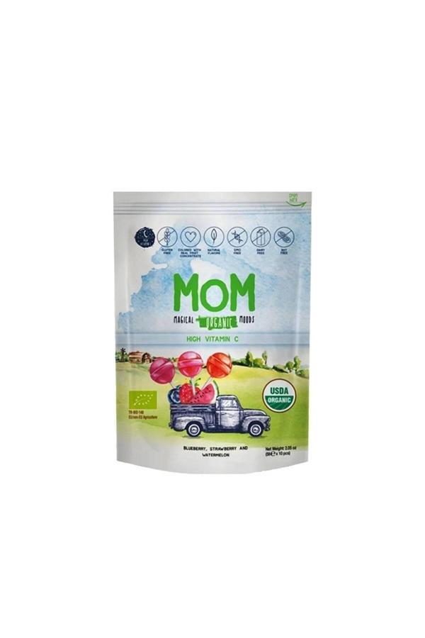 Mom Organic Mom Organik Lolipop (Çilek, Karpuz, Yaban Mersini Ve C Vitamini) 10 Adet - Image 1