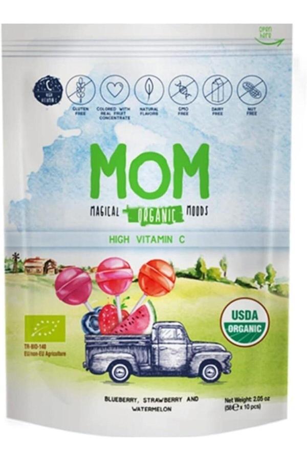 Mom Organik Lolipop (Çilek, Karpuz, Yaban Mersini Ve C Vitamini) Marka: Mom - Image 1