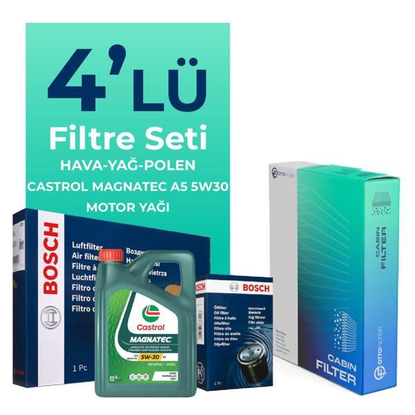BOSCH Toyota Auris 1.33 Benzin Filtre Bakım Seti Castrol Motor Yağlı (2006-2012) 4 Lü - Image 1