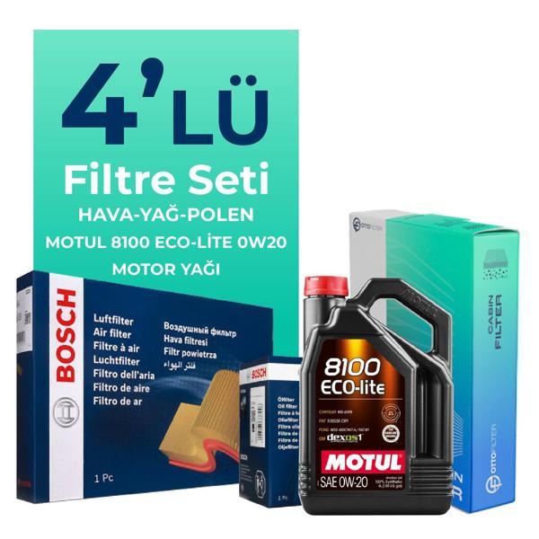 BOSCH Seat İbiza 1.0 TSi Filtre Bakım Seti Motul Motor Yağlı (2017-2020) 4 Lü - Image 1