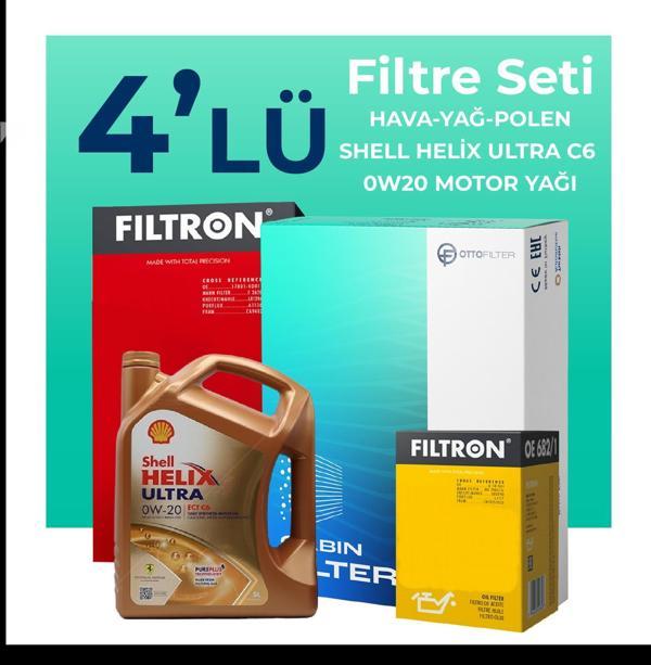 Filtron BMW 4.20 Benzinli Filtre Bakım Seti Shell Motor Yağlı (2020-2024) 4 Lü - Image 1