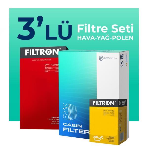 Filtron Fiat Doblo 1.3 Dizel Filtre Bakım Seti EURO 6 (2015-2022) 3 Lü - Image 1