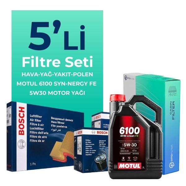 BOSCH Seat İbiza 1.4 Dizel Filtre Bakım Seti Motul Motor Yağlı (2003-2006) 5 Li - Image 1
