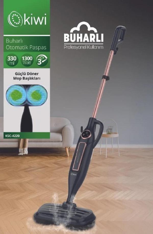 Kiwi Ksc-4220 Çok Fonksiyonlu Ayarlanabilir Seviyeli 10 Aparatlı Dikey Buharlı Mop - Buharlı Temizleyici - Image 1