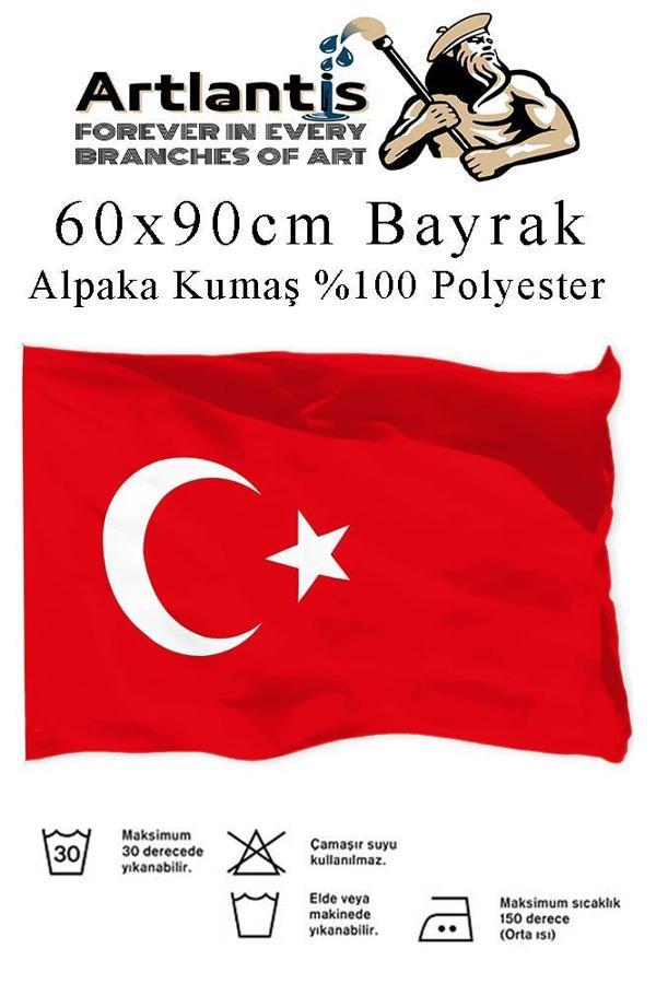 Bayrak 60x90 cm Türk Bayrağı Kumaş 1 Adet Alpaka Kumaş Bez Bayrak Kaliteli Türk Bayrağı Kırmızı Beyaz Bayrak - Image 1