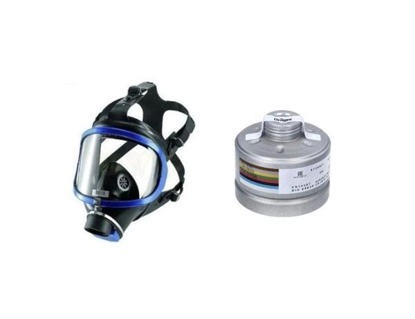 Drager X-Plore® 6300 Tam Yüz Gaz Maskesi + A1B2E2K1 HG CO NO P3 Filtre - Image 1