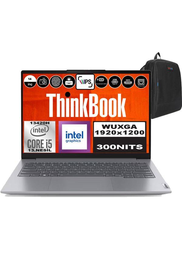 Thinkbook 14 G6 Irl I5 13420H 16GB 512GB SSD 14" Wuxga 300NITS IPS FDOS 21KG00UCTRF01 + Zetta Çanta - Image 1