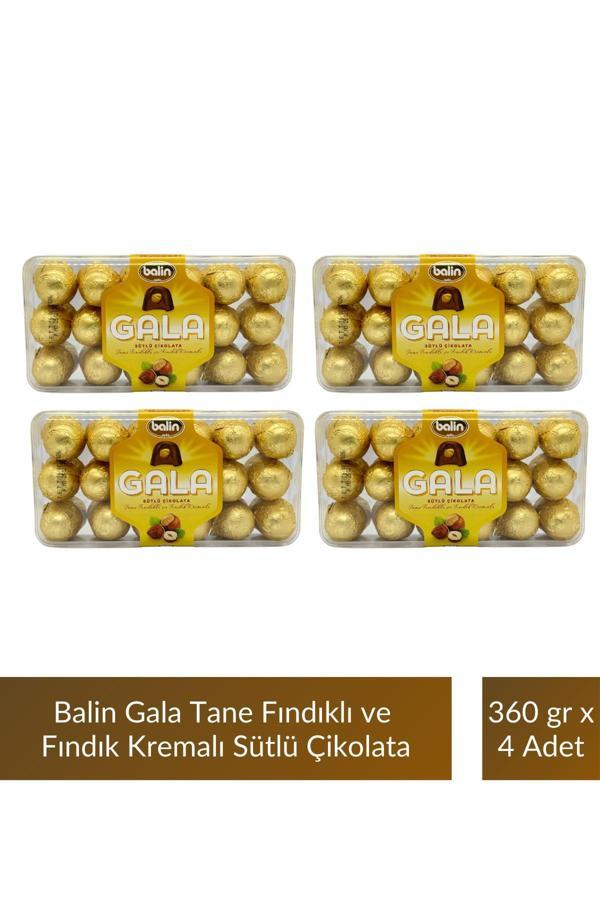 Balin Gala Tane Fındıklı ve Fındık Kremalı Sütlü Çikolata 360 gr x 4 Adet - Image 1