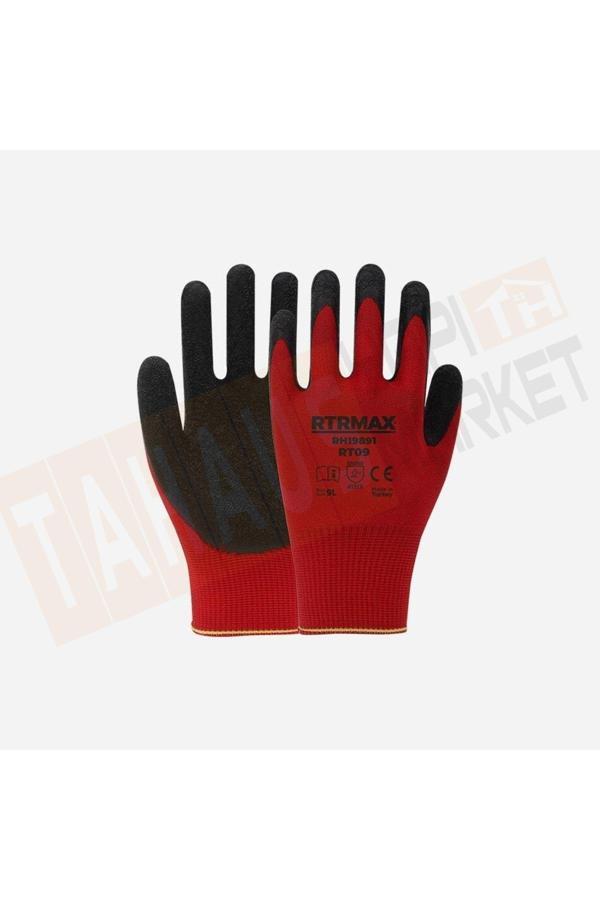 Rtrmax RH19822 RT3 NO:10 Nitril Kaplı Polyester Zebra Kırmızı Örgü Eldiven - Image 1