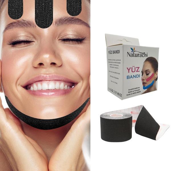Beauty Tape Yüz Yogası İçin Face Tape Yüz Germe Bandı Siyah Renk - Image 1