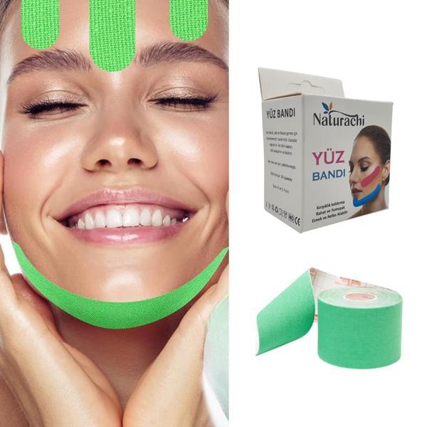 Beauty Tape Yüz Yogası İçin Face Tape Yüz Germe Bandı Yeşil Renk - Image 1