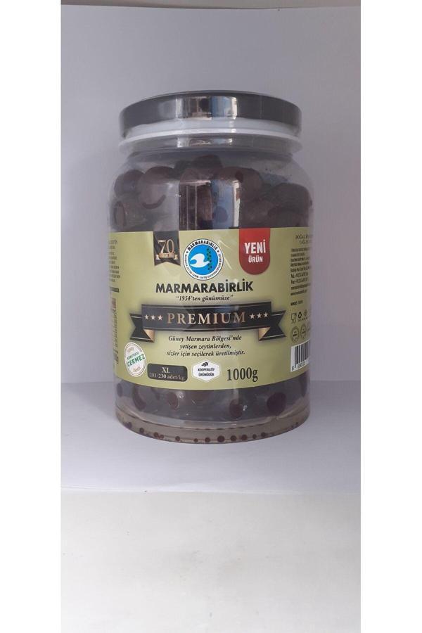 Marmarabirlik Premium Xl Siyah Zeytin 1000 gr Cam Pet - Image 1