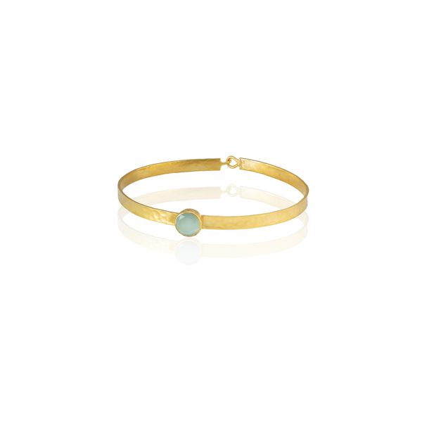 Kadir Jewellery 22 Ayar Altın Kaplama El İşçiliği Zirkon Taşlı Kadın Kelepçe Bilezik - Image 1