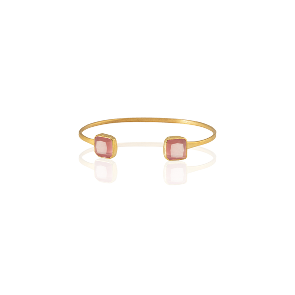 Kadir Jewellery 22 Ayar Altın Kaplama El İşçiliği Zirkon Taşlı Kadın Charm Bileklik - Image 1