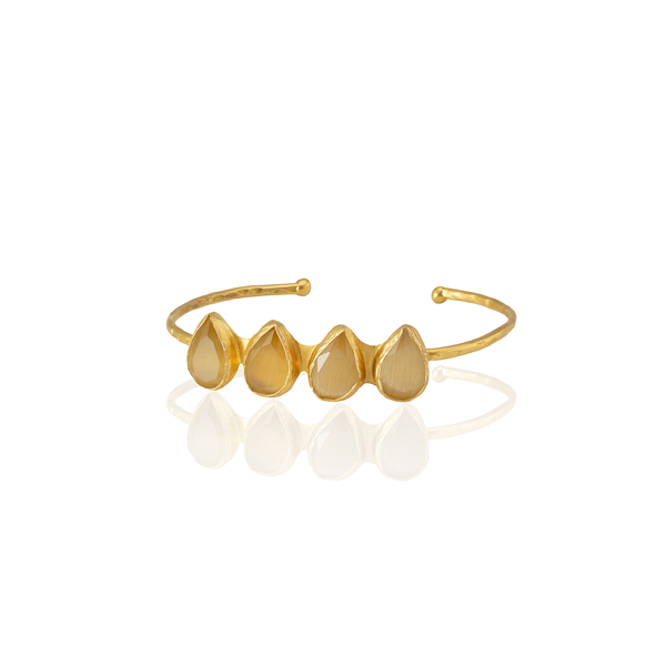 Kadir Jewellery 22 Ayar Altın Kaplama Zirkon Taşlı Ayarlanabilir Trend Bilezik - Image 1