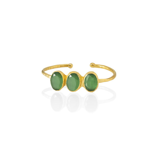 Kadir Jewellery 22 Ayar Altın Kaplama Zirkon Taşlı Ayarlanabilir Trend Bilezik - Image 1
