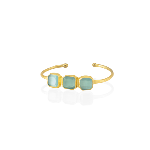 Kadir Jewellery 22 Ayar Altın Kaplama Zirkon Taşlı Ayarlanabilir Trend Bilezik - Image 1