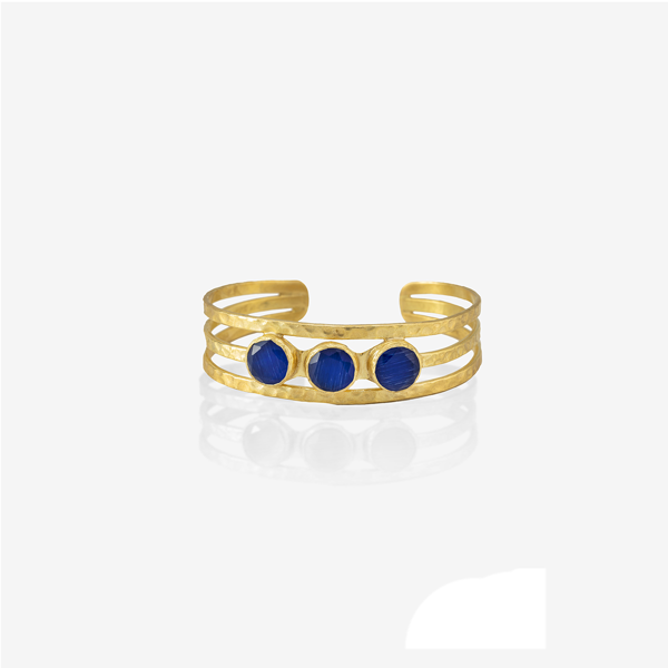 Kadir Jewellery 22 Ayar Altın Kaplama El İşçiliği Zirkon Taşlı Kadın Kaburga Bilezik - Image 1