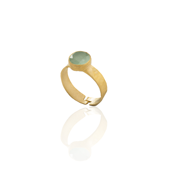 Kadir Jewellery 22 Ayar Altın Kaplama Zirkon Taşlı Kadın Minimal Yüzük - Image 1