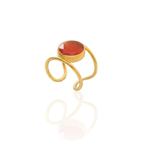 Kadir Jewellery 22 Ayar Altın Kaplama Kadın Zirkon Taşlı Yüzük - Image 1