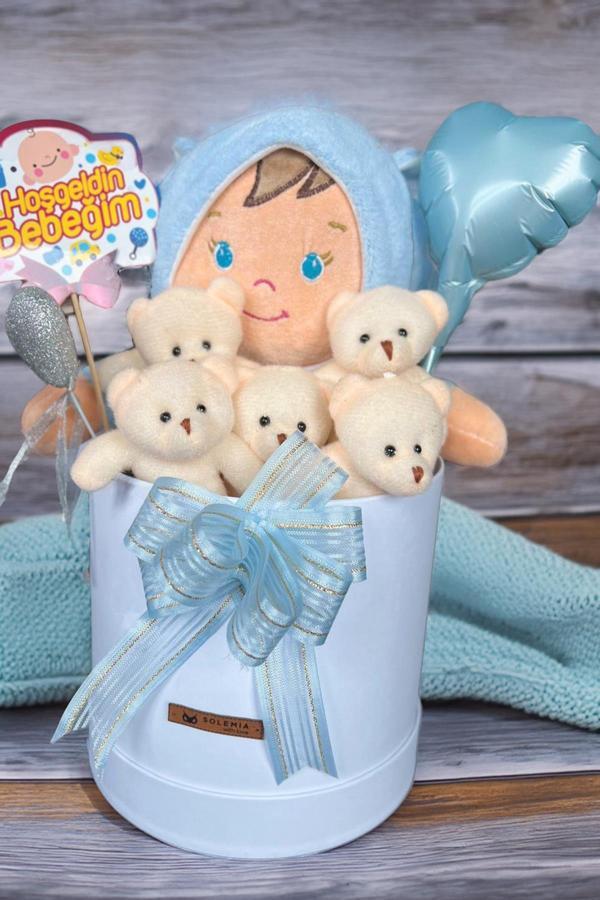 Özel Kutuda Uyku Arkadaşı Bebeto Peluş Bebeği ile Yeni Doğan Hediye Seti- Babyshower, Yenidoğan Hediyesi - Image 1