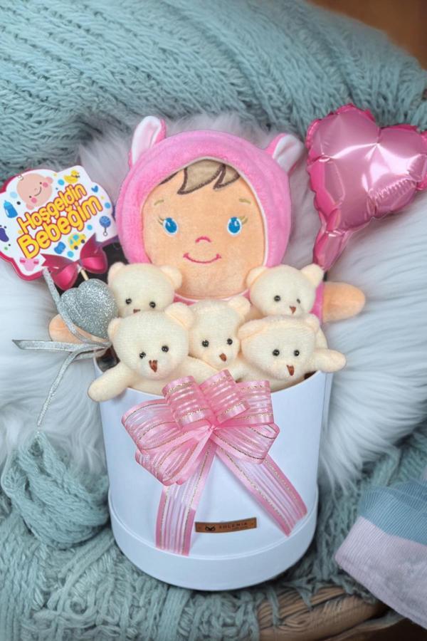 Özel Kutuda Uyku Arkadaşı Bebeto Peluş Bebeği ile Yeni Doğan Hediye Seti- Babyshower, Yenidoğan Hediyesi - Image 1