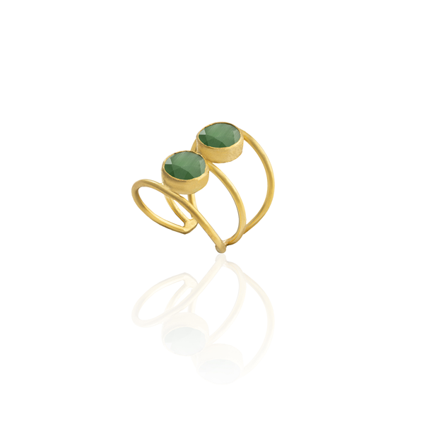 Kadir Jewellery 22 Ayar Altın Kaplama Kadın Zirkon Taşlı Yüzük - Image 1