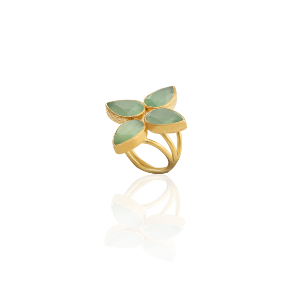 Kadir Jewellery 22 Ayar Altın Kaplama Zirkon Taşlı Kadın Otantik Yüzük - Image 1