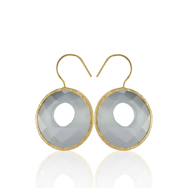 Kadir Jewellery 22 Ayar Altın Kaplama Kadın Taşlı Küpe -El İşçiliği Ve Hipoalerjenik Küpe - Image 1