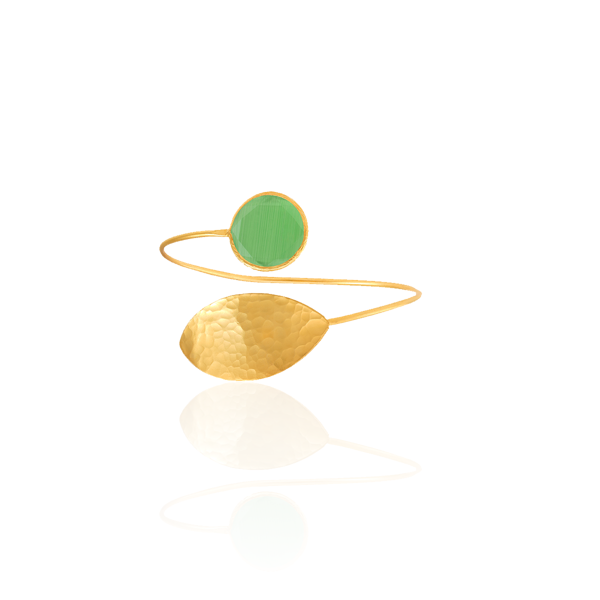 Kadir Jewellery 22 Ayar Altın Kaplama Zirkon Taşlı Ayarlanabilir Trend Bilezik - Image 1