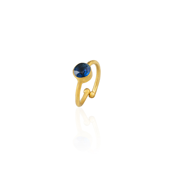Kadir Jewellery 22 Ayar Altın Kaplama Zirkon Taşlı Ayarlanabilir Kadın Minimal Yüzük - Image 1