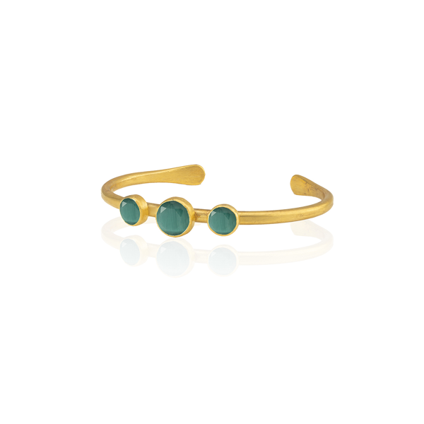 Kadir Jewellery 22 Ayar Altın Kaplama Zirkon Taşlı Ayarlanabilir Vintage Bilezik - Image 1