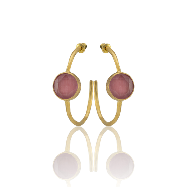 Kadir Jewellery 22 Ayar Altın Kaplama Kadın Taşlı Küpe -El İşçiliği Ve Hipoalerjenik Küpe - Image 1