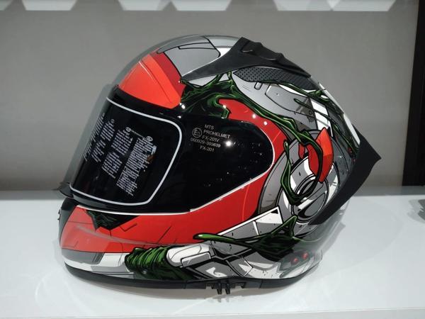 KASK MTS PRO 801 WAR GÜNEŞ GÖZLÜKLÜ MAT GRİ/KIRMIZI - Image 1