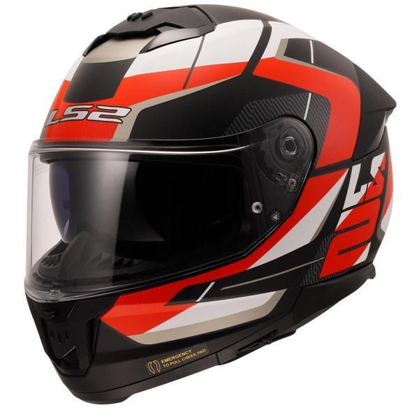 KASK LS2 STREAM 2 ROAD MAT SİYAH-KIRMIZI-BEYAZ-GRİ - Image 1