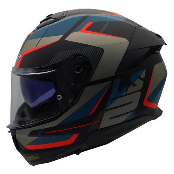 KASK LS2 STREAM 2 ROAD MAT SİYAH-GRİ-MAVİ-KIRMIZI - Image 1